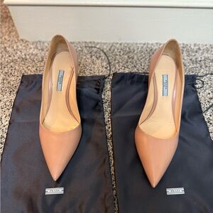 Prada Women's Nude Leather Heels